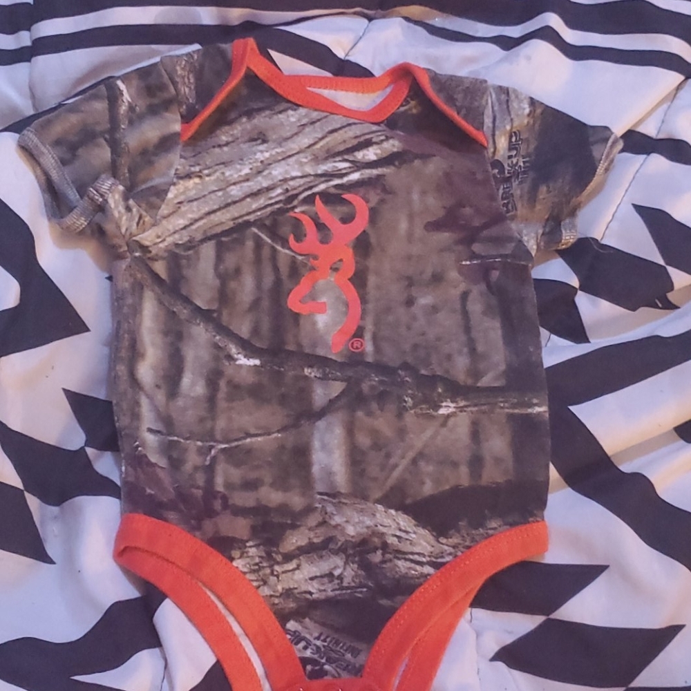 Camo orange onesie